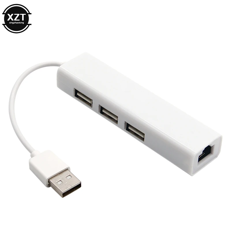 USB Ethernet USB Hub to RJ45 Lan Network Card 10/100 Mbps Ethernet Adapter for Macbook Laptop PC USB 2.0 Hub SR9900 SL2.1A