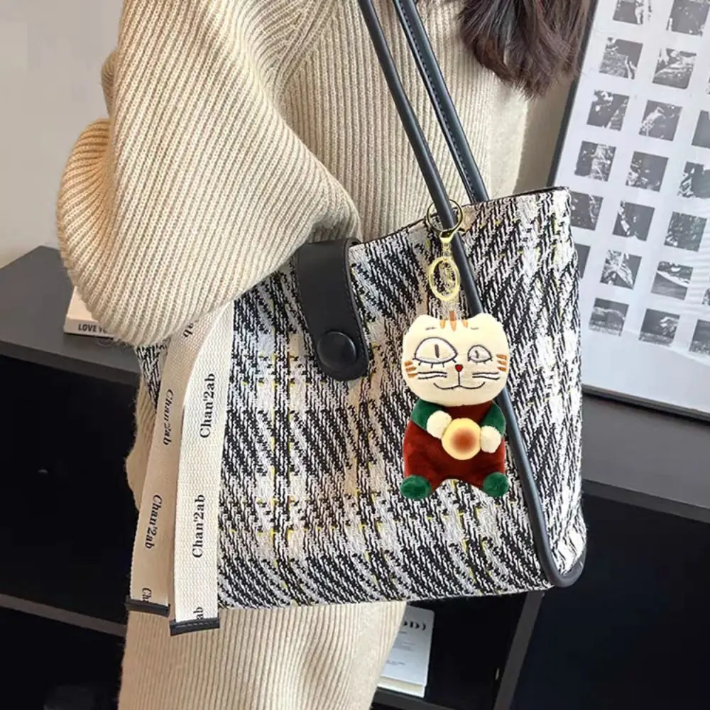 クリエイティブぬいぐるみ猫ぬいぐるみキーホルダーソフトカラフルなかわいい猫ぬいぐるみイン漫画動物ぬいぐるみキーチェーン友人の誕生日プレゼント