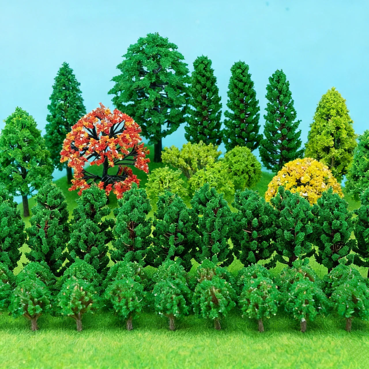 Modellbäume im HO-Maßstab – Zubehör für Eisenbahnlandschaften für Modelleisenbahn-Layouts und DIY-Diorama-Bausätze