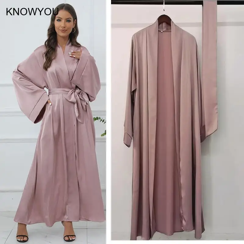 

Длинные кардиганы Абая, мусульманская женская исламская этническая одежда, женский открытый розовый халат, весна-лето, арабское кимоно, классический кафтан