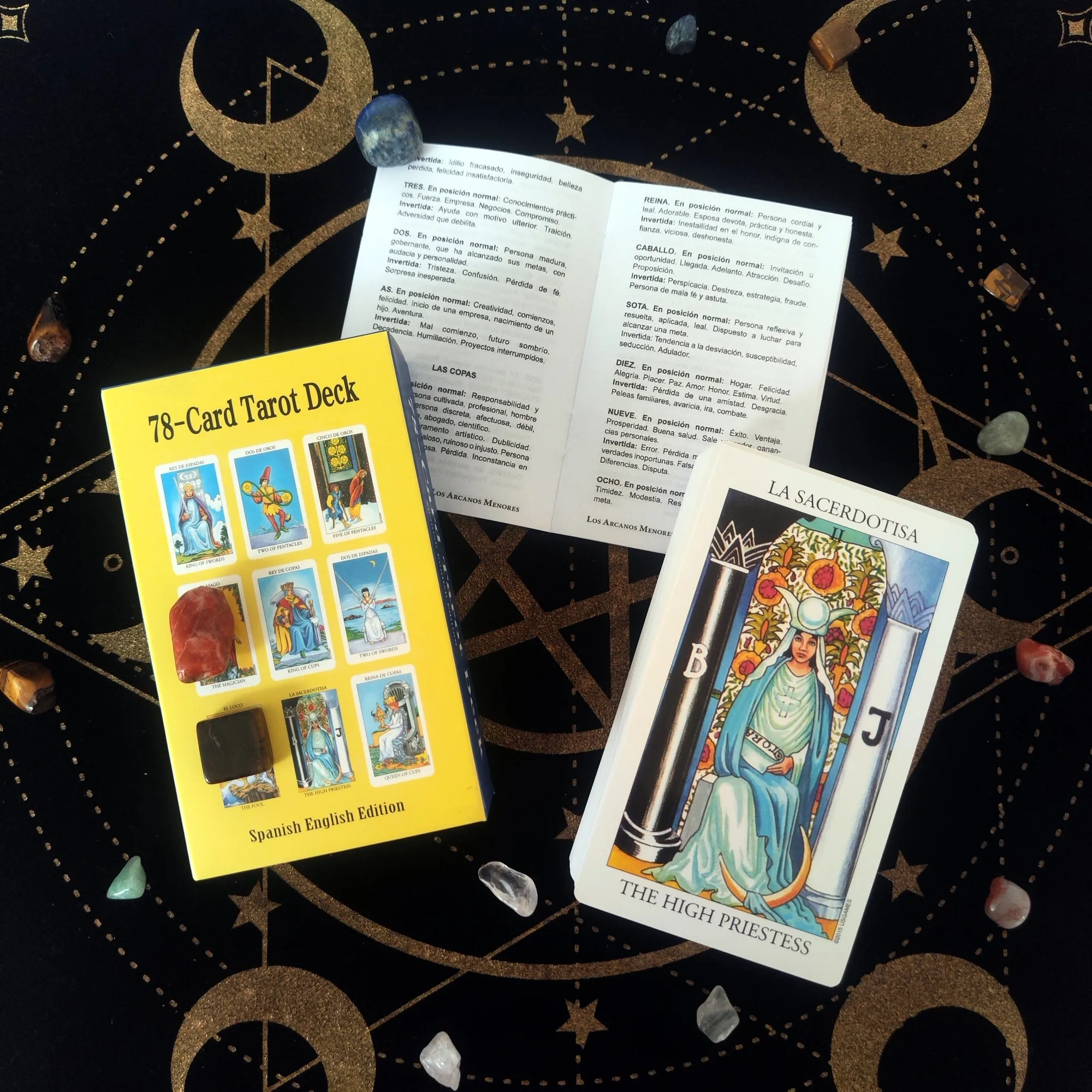 

The Classic Rider Waite Tarot Deck In English/Spanish Language with Guidebook for Beginners 12*7cm