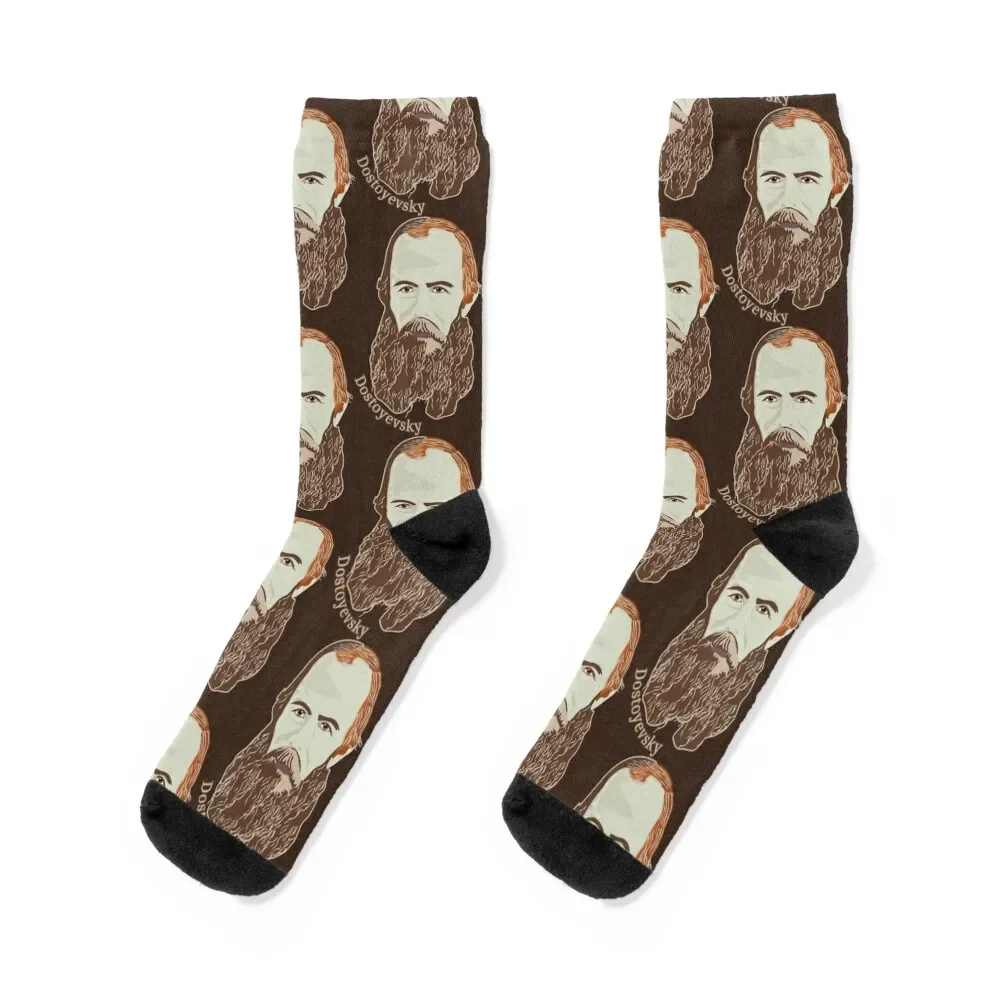 Dostoevsky-calcetines de Año Nuevo para hombre y mujer, medias kawaii calentadas