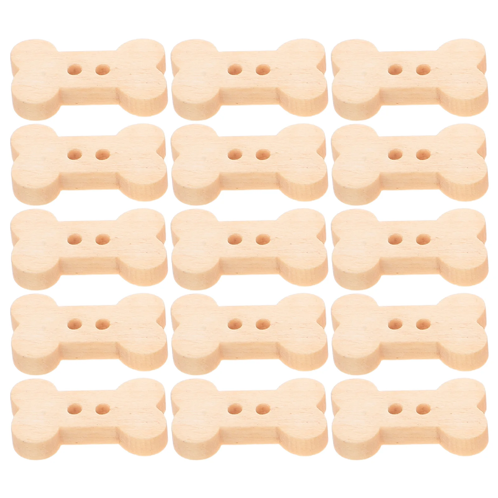 

200Pcs Dog Bone Wood Buttons 2-Hole Flatback Wooden Buttons for Crafting Handmade Clothing Shoes Embellishments Pet Themed DIY
