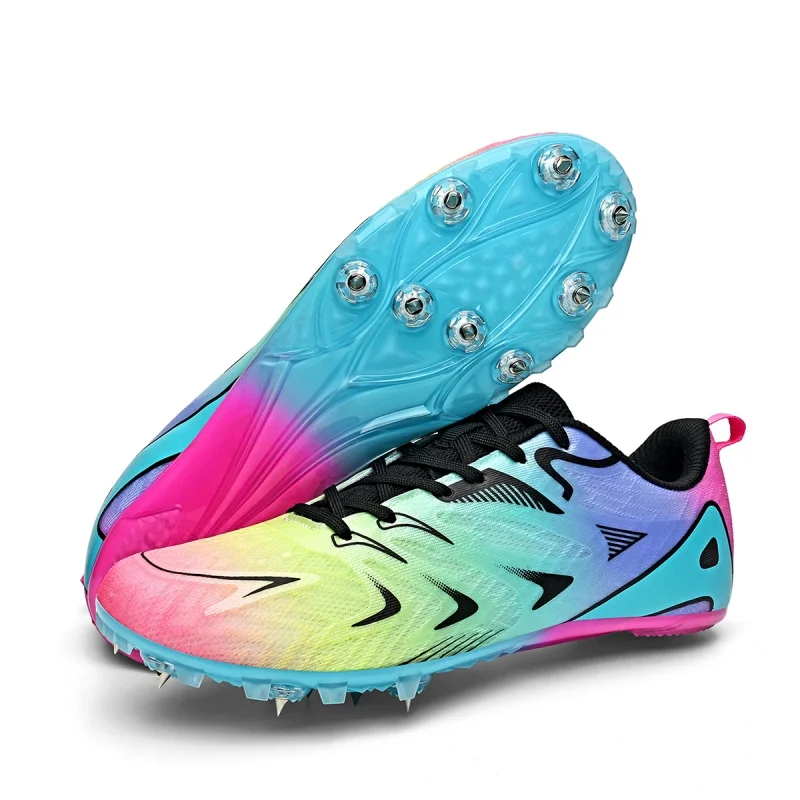 

Unisex Track Field Shoes Non Slip Sneakers Spikes Professional Running Nails Shoes Track and Field Comprehensive Training Shoes