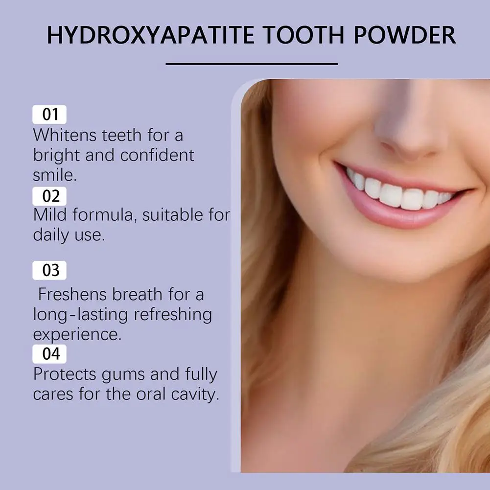 Polvo Blanqueador Dental Oralhoe de 50g Sin Flúor, Limpieza Profunda, Elimina Manchas Amarillas, Repara el Esmalte, Refr