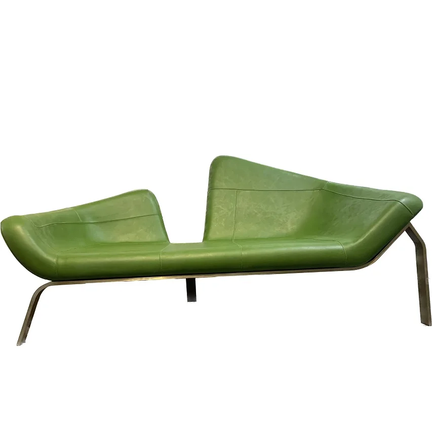 

Nordic Designer Light Luxury Metal Living Room Leather Modern Special-shaped Sofa For Home Furniture