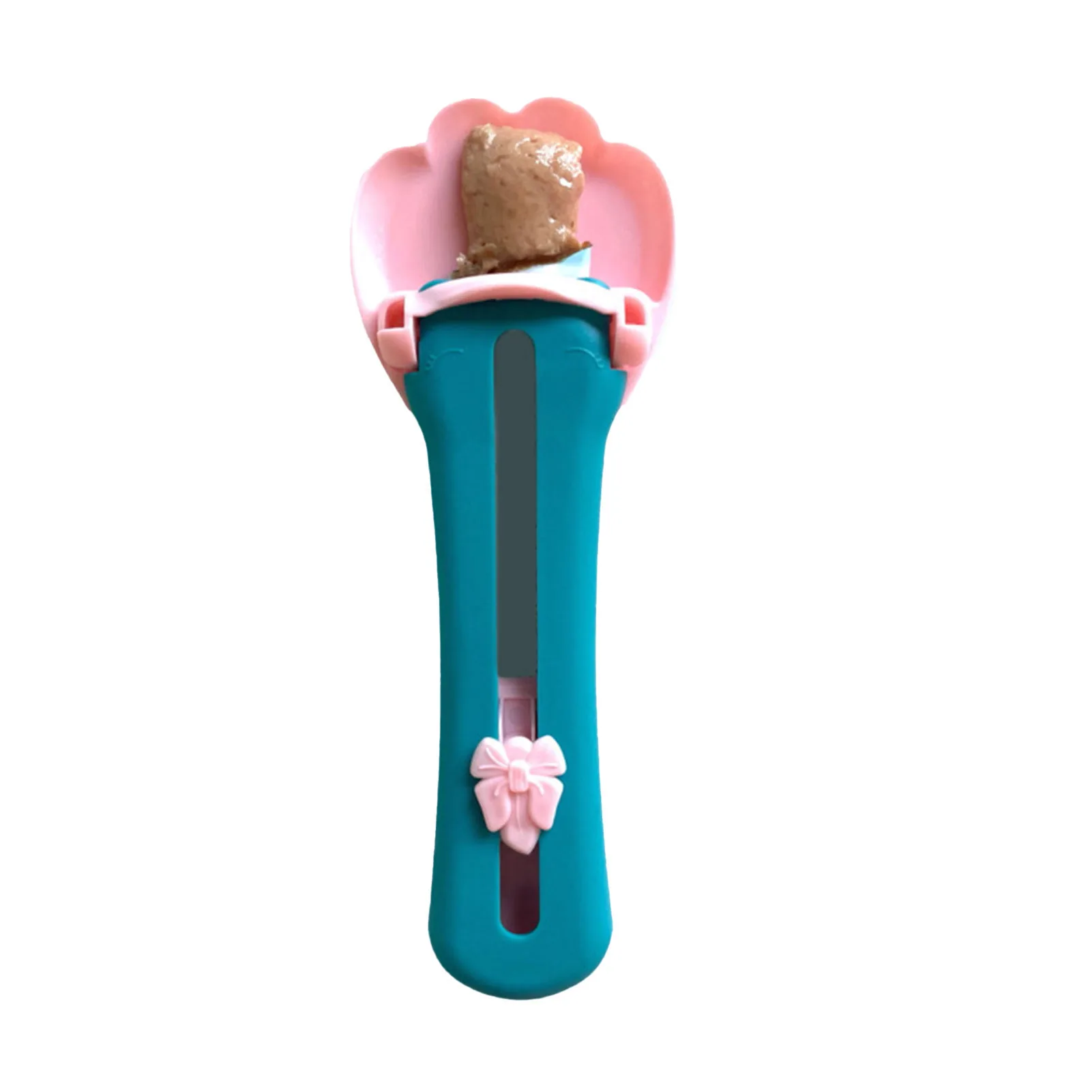 Cat Strip Happy Spoon Feeder Button Pushed Design Cats Strip Extruders for Protecting Your Cats Mouth