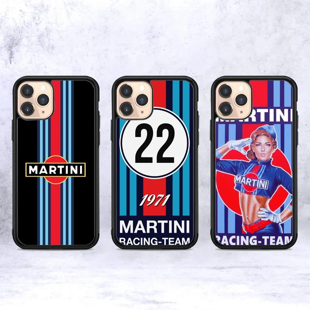 Racing Martini Phone Case Silicone PC+TPU For For IPhone 11 12 13 14 15 16 Plus Pro Max Cover