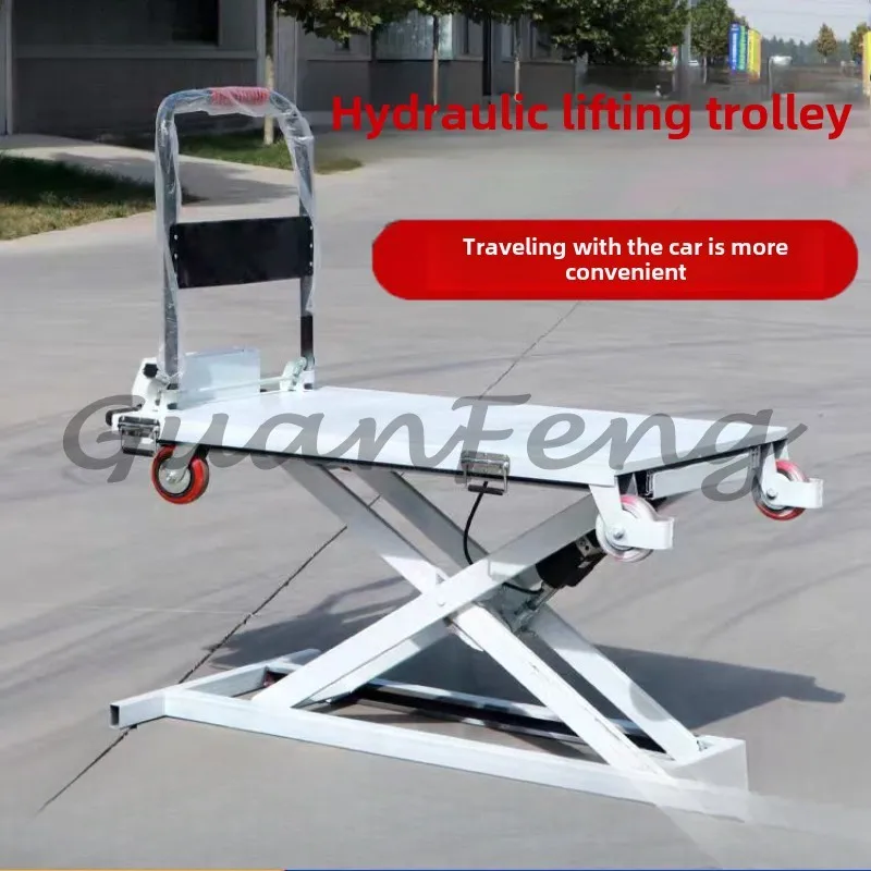 

Reke Electric Flatbed Handcart, Portable, Portable, Mobile, Small Hydraulic Lifting Flatbed Truck