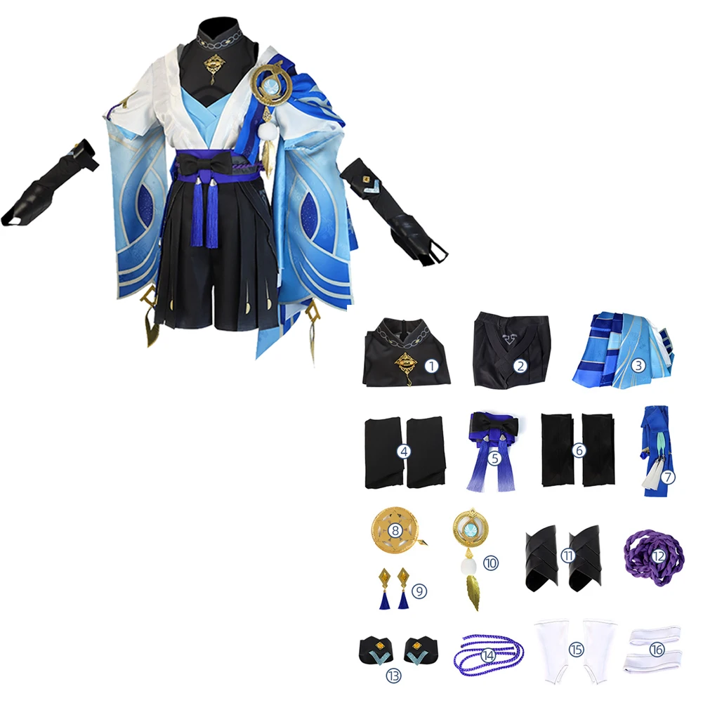 Gra Genshin Impact Wanderer Cosplay kostiumy stroje buty buty odzież akcesoria komplet impreza z okazji Halloween garnitury dla dorosłych