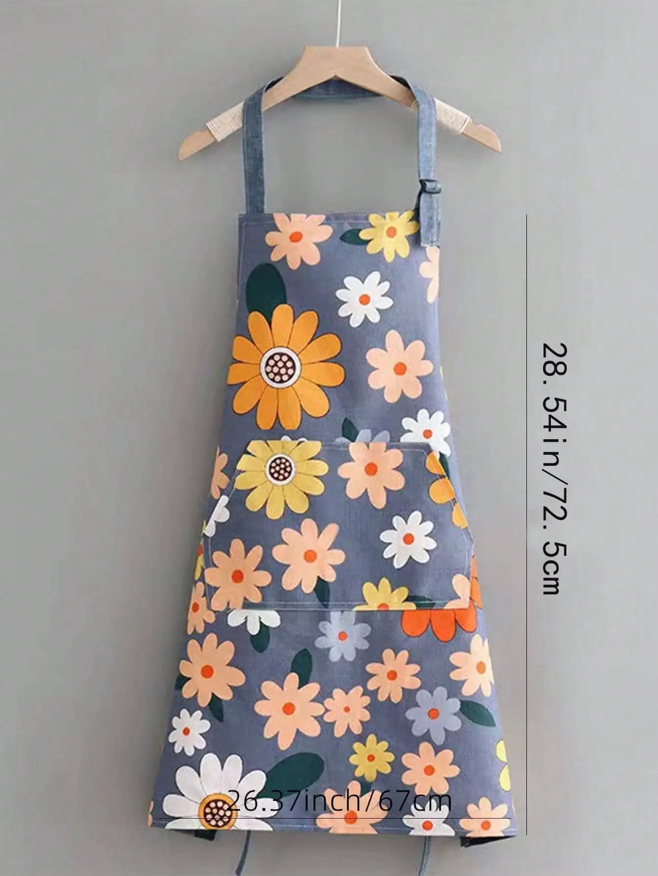 1 pcs Kitchen waterproof and oil resistant floral apron