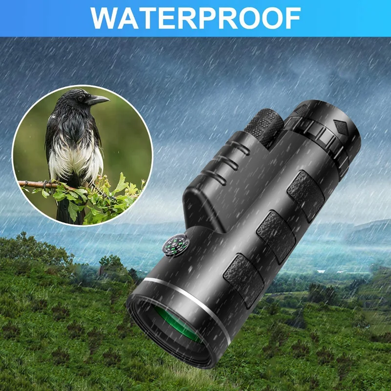 40X60 Telescope Professional Monocular Powerful Binoculars Pocket Telescope with Tripod for Travel Holiday as Gift Teleskop