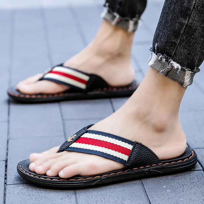 Outdoor Sandals Man Shiatsu Flat Slippers For Men Beach Flip Flops Shoes With Hot Trendy Casual Summer Sale Low Price Pvc Y2k