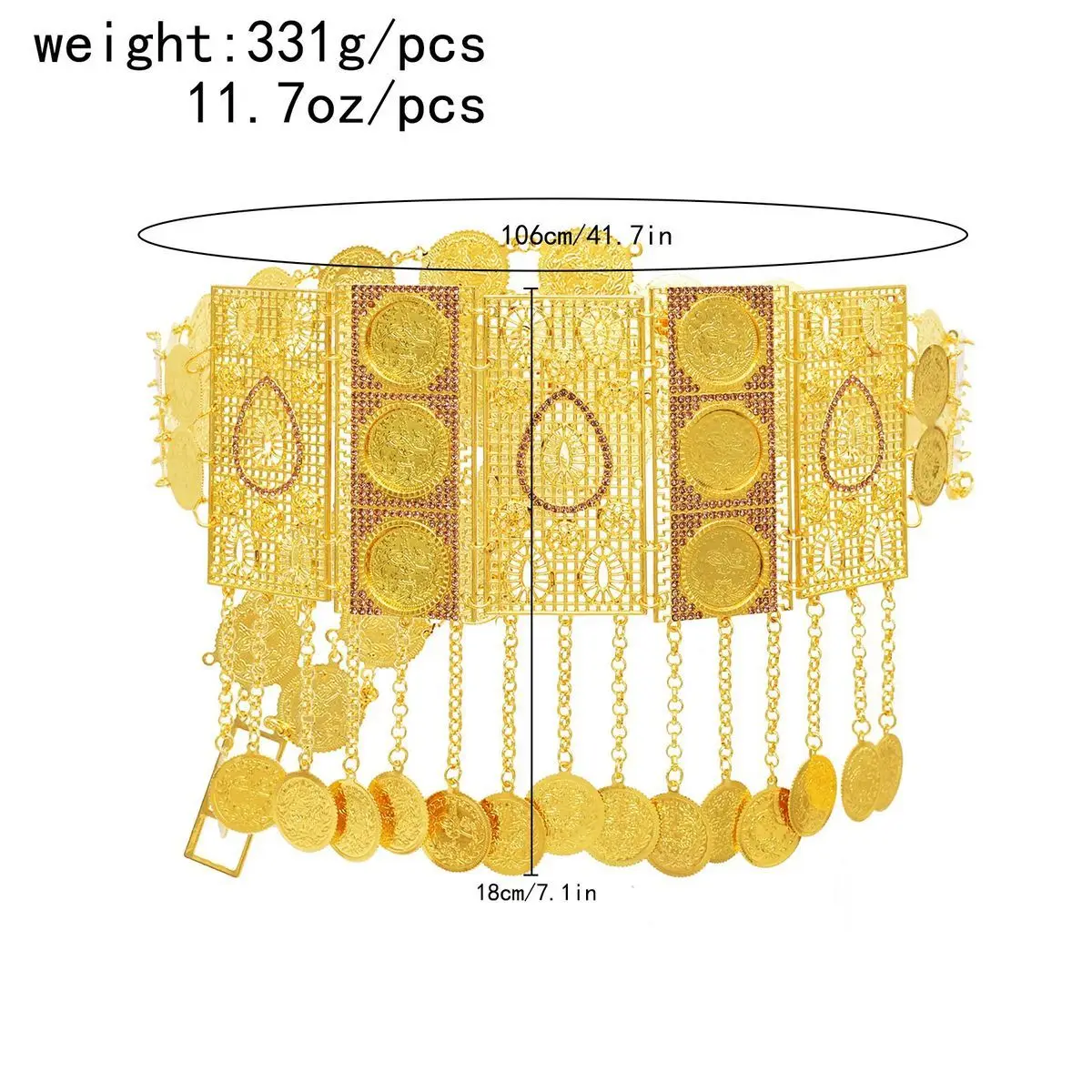 New French Dubai High-end 24K Gold Plated Belt for Elegant Wedding Engagement Party Jewelry for Lovers  888
