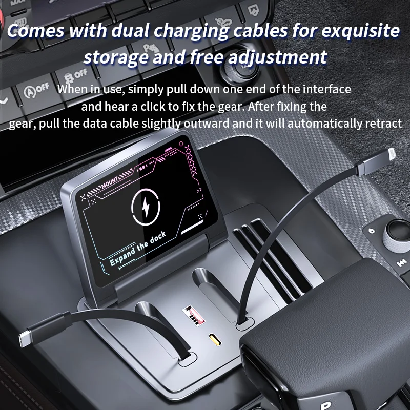 2021-2024 Voor Audi Q5 Auto Fast Charger Docking Station 130W Sigarettenaansteker Splitter Usb Converter