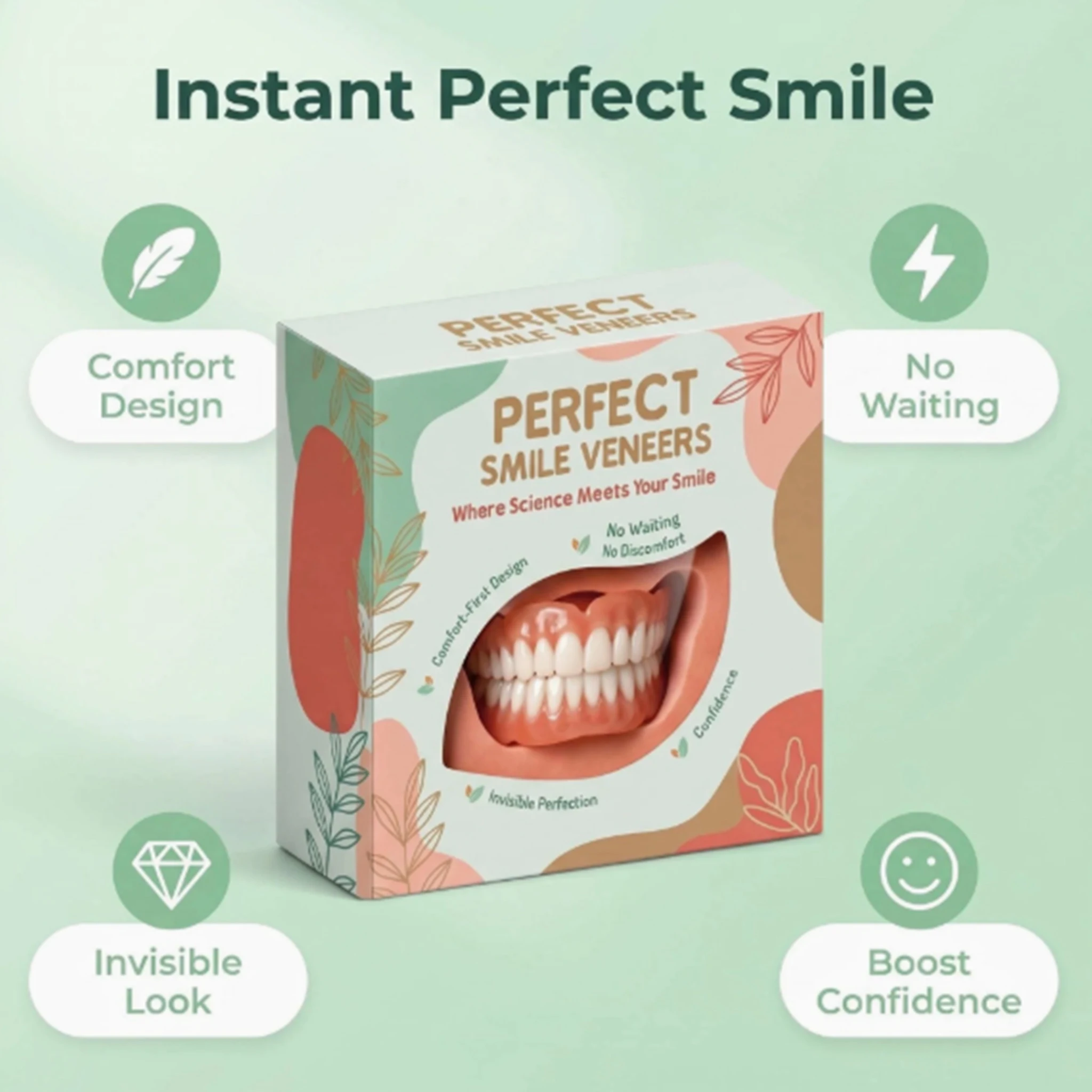 2026 New Soft Silicone Upper&Lower Dentures Comfort Realistic False Teeth Bright Smile Teeth Appliance for Adults