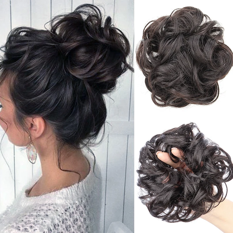 

Messy Bun Hair Piece Hair Bun Curly Wavy Chignon Ponytail Hair Extensions Hair Accessories for Women Wedding