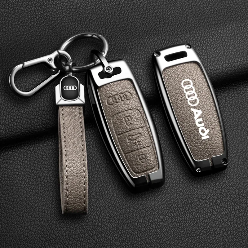 Car Smart Remote key Case Cover Pendant Gift Key Bag Auto Styling Accessory For Audi A3 A4 B9 A6 A7 4K A8 E-tron Q5 Q8 C8 D5 SQ8