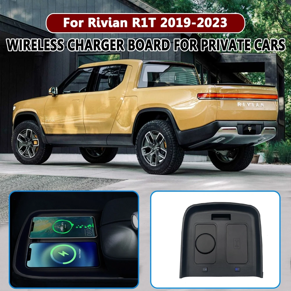 for Rivian R1T 2023 Magsafe Induction Chargering QI Wireless Charger Car Console 15W Fast Charge Panel For I-phone 15 16