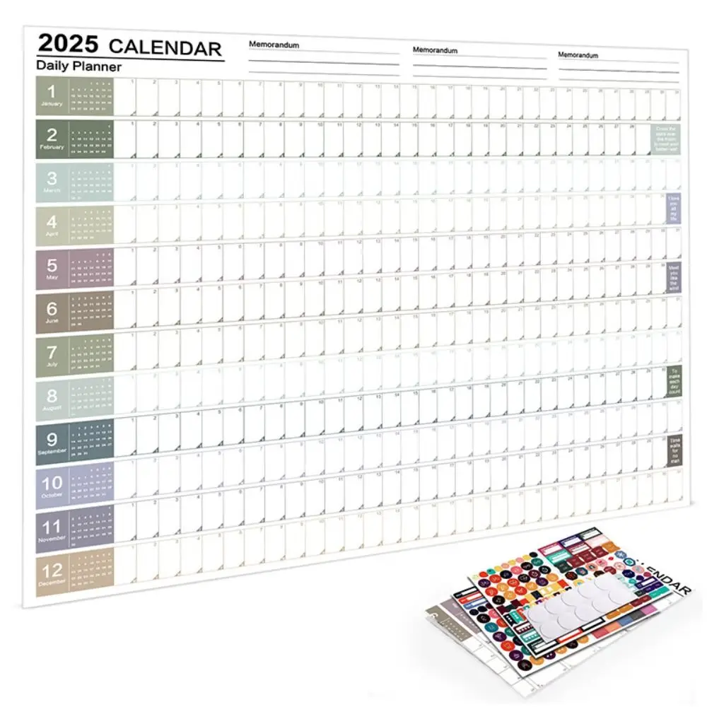 2025 Wall Hanging Calendar Cute Yearly Planner Sheet Memo Pad To Do List Agenda Schedule Organizer Check List Home Office Decor