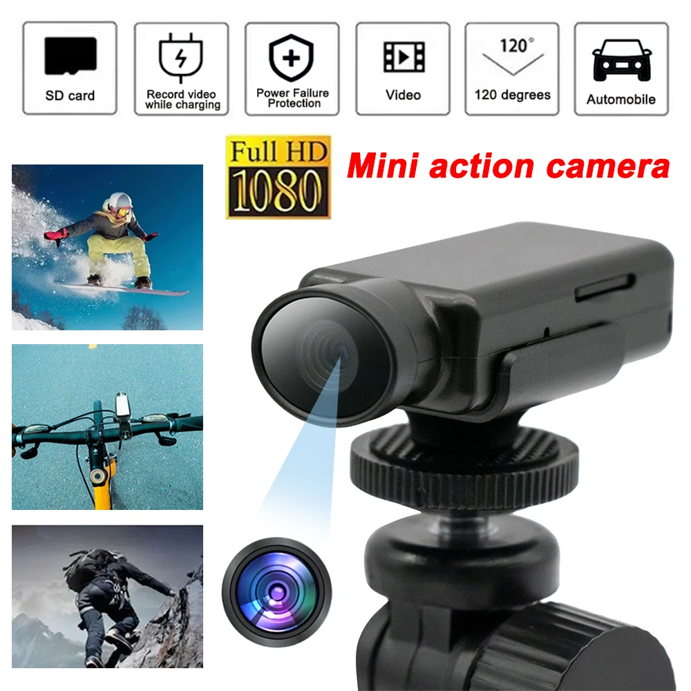 

Full Hd 1080P Mini Sports Dv Camera Bike Motorcycle Helmet Action Dvr Video Vlog Recording Camera Perfect for Outdoor Sports