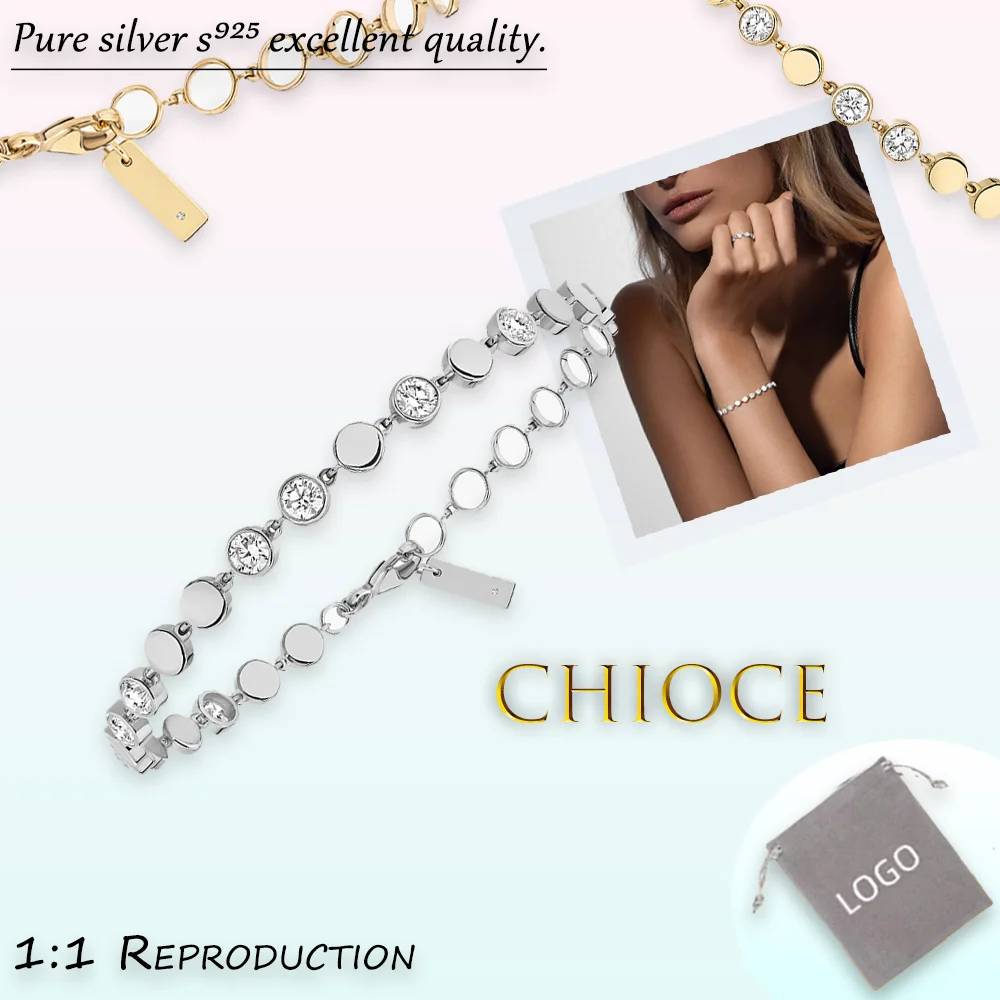 

Light luxury high-end fashionable pure silver s925 elegant D-VIBES MM series simple diamond exquisite bracelet