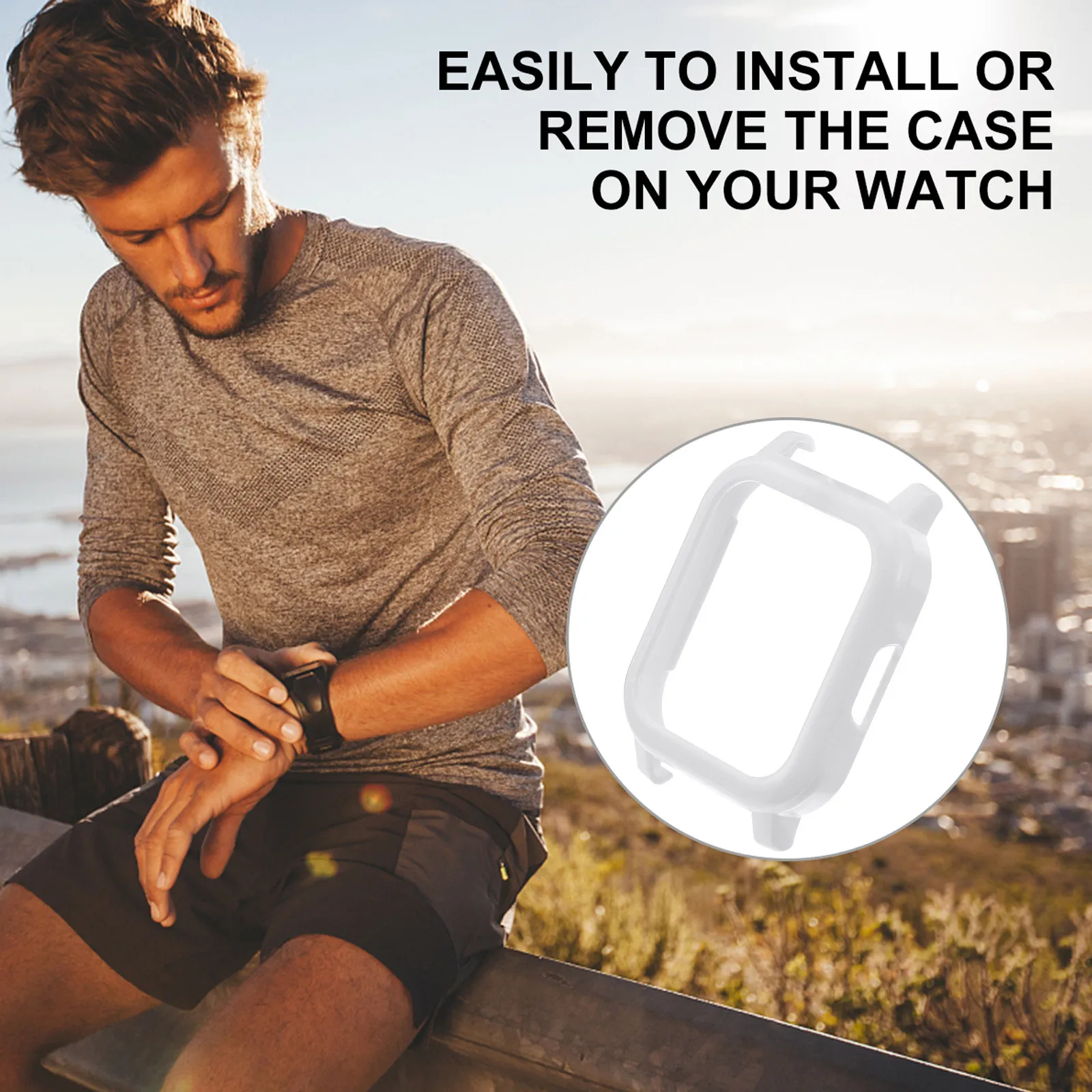 1Pcs Smartwatch Protective Shell Pc Material Compatible Millet Ls02 Watch Case Protection Cover Stylish Watch Accessory Frame