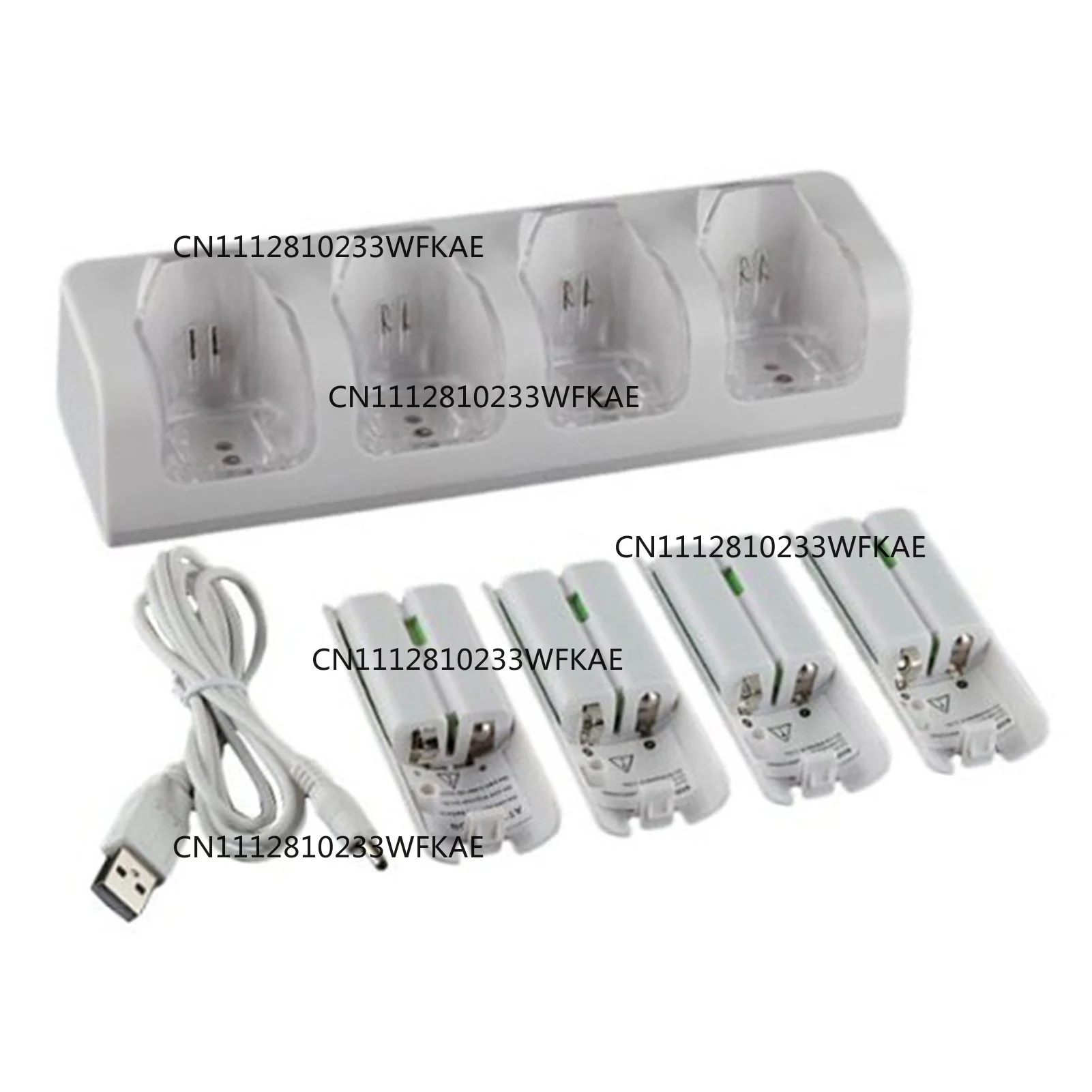 4 2800mAh rechargeable batteries and Wii battery charging dock brackets for Wii remote switch accessories