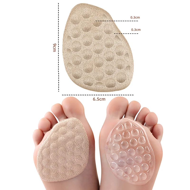 GEL Forefoot Pad Silicone Particle Massage Soft Half Insoles Women Shoe Cushion Foot Care Sandals Heels Insert Non-slip Feet Pad