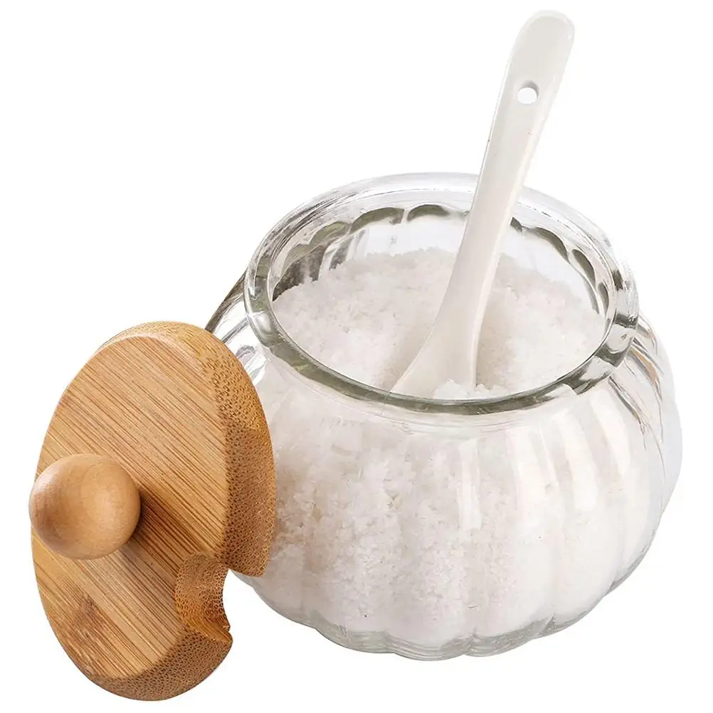 

Container Glass Jars Condiment Containers with Lids Candy Large Sugar Transparent Spoons