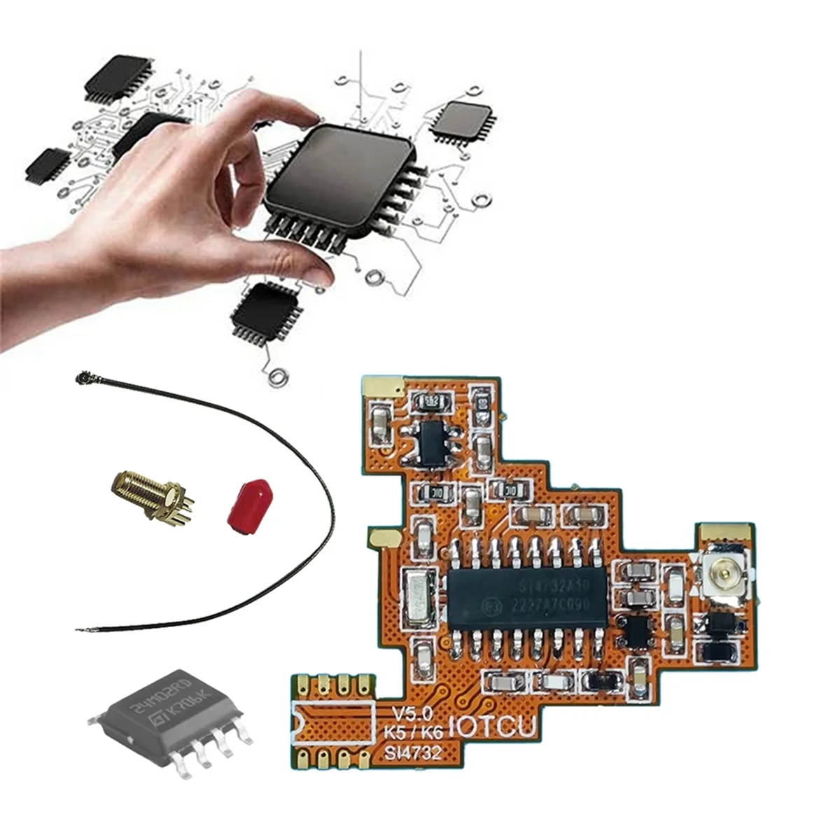 SI4732 V5.0 modul FPC + 2M Chip untuk Quansheng UV K5 K6 HF Shortwave penerimaan Band penuh/penerimaan pita sisi tunggal