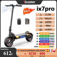 iScooter iX7Pro Dual Drive Off-Road Electric Scooter Max Speed 60km/h10 Inch Tire 2000W 17.5Ah 48V Foldable eScooter With App