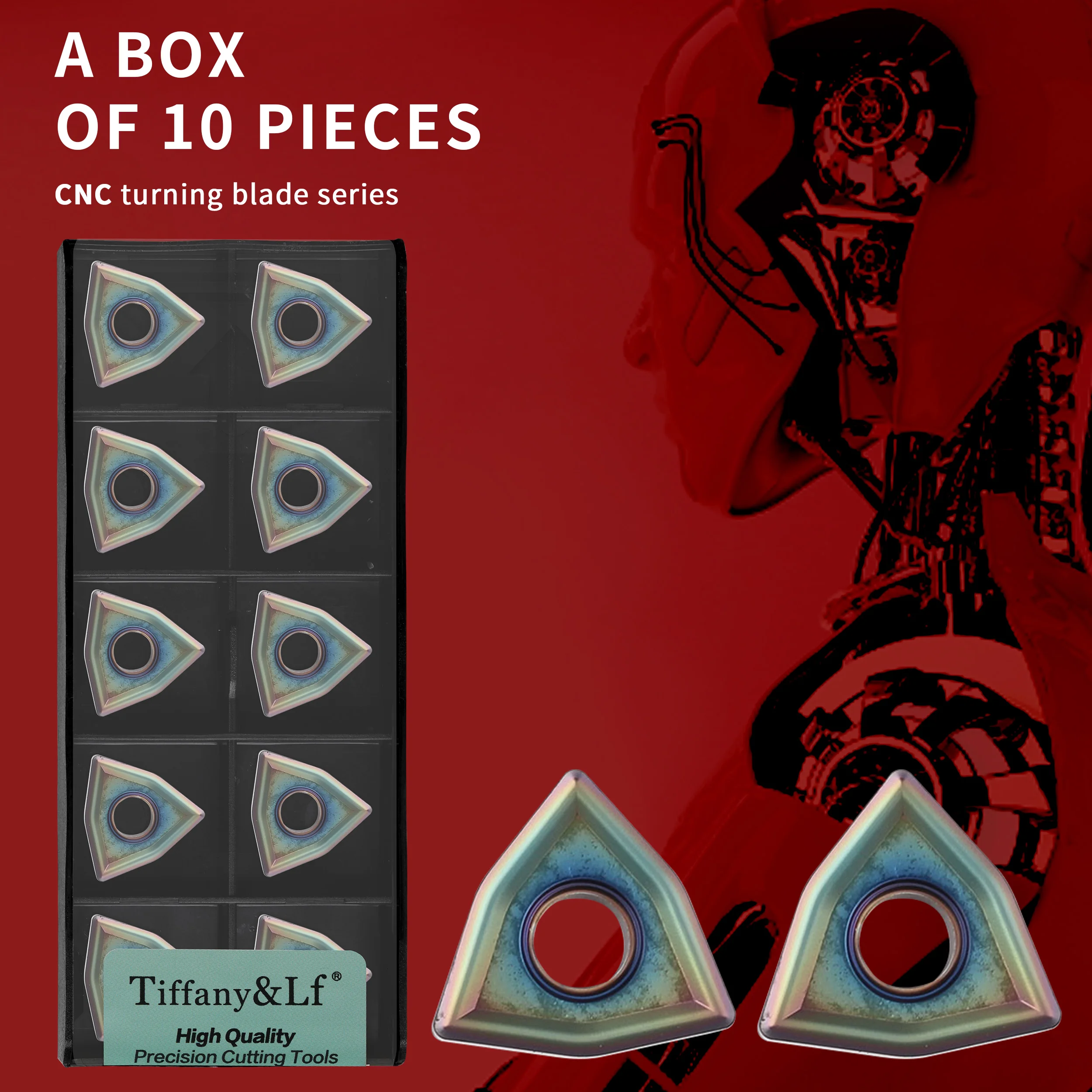 WNMG080404-MA TF618 WNMG080408-MS/MM CNC Lathe Turning Tools Carbide Inserts Colorful Hexagon Blade Machining Cut High Precision