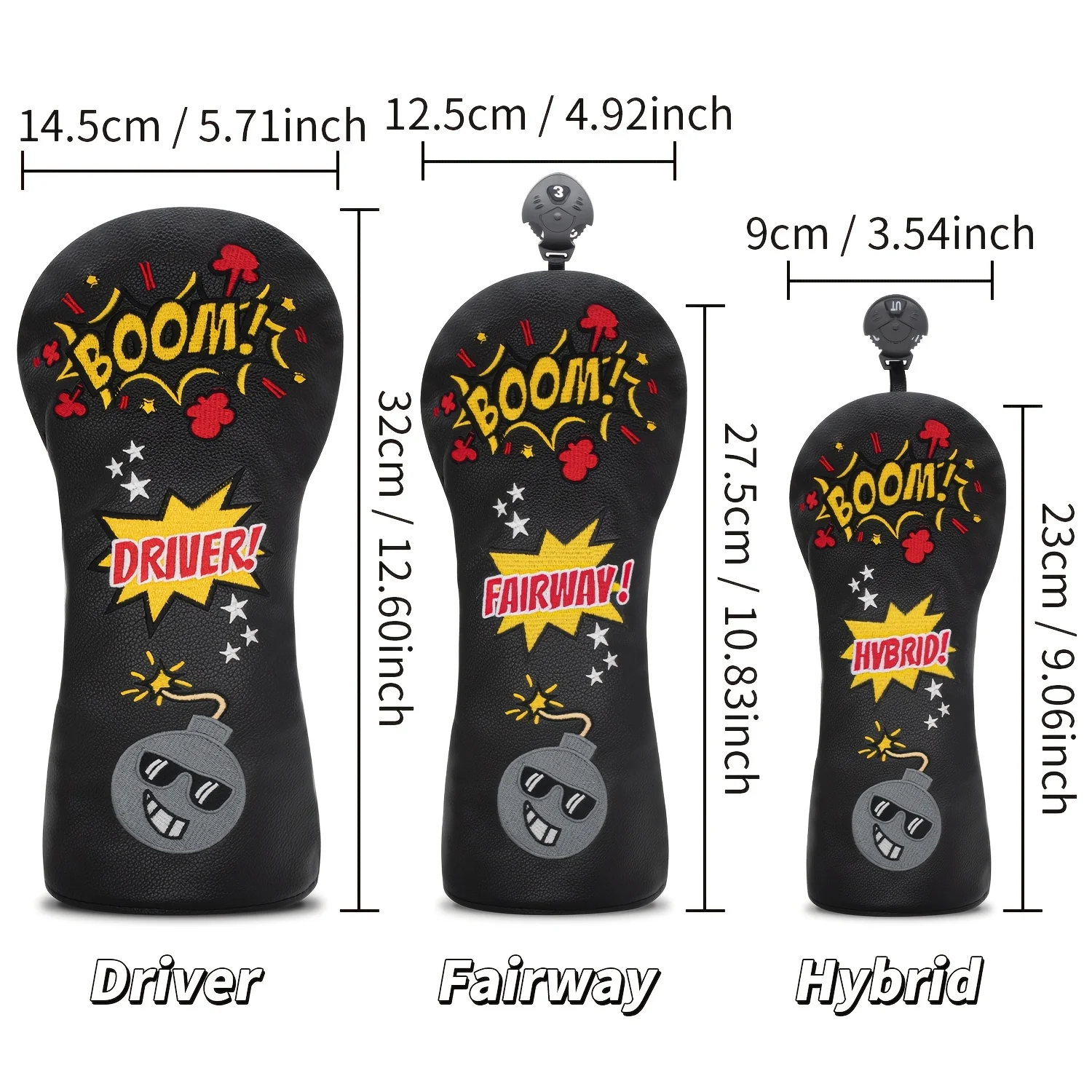 1pc/3pcs Golf Headcover - Golf Club Protective Cover Compatible for Woods- Self-Sealing Elastic Tip, Shockproof & Wear-Resistant image 6
