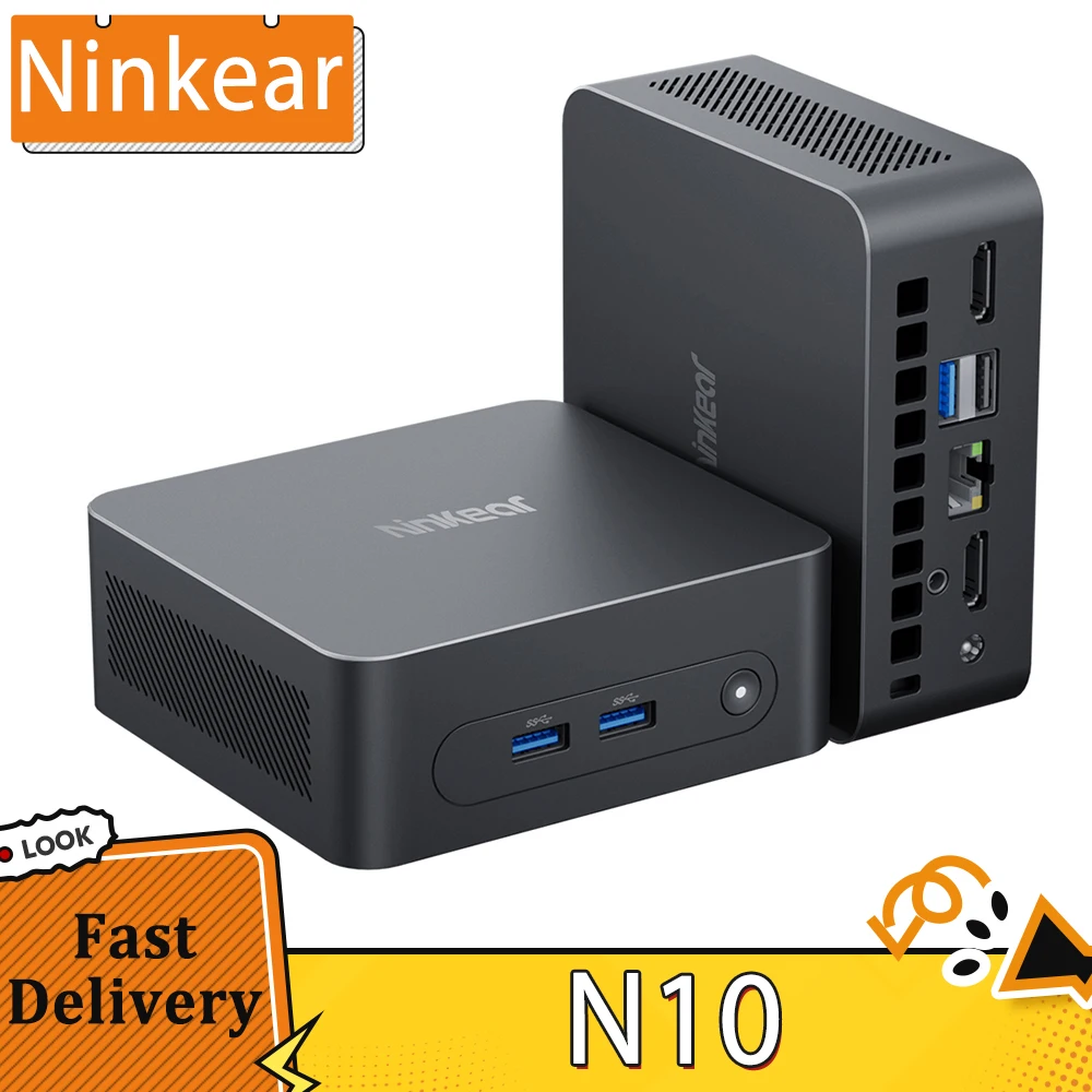 Ninkear N10 Mini-PC, Intel N100 4 Kerne max. 3,4 GHz, 16 GB RAM 512 GB SSD, 2,4/5 GHz WiFi Bluetooth 5.0, 3*USB 3.0 1*USB 2.0 1*RJ45