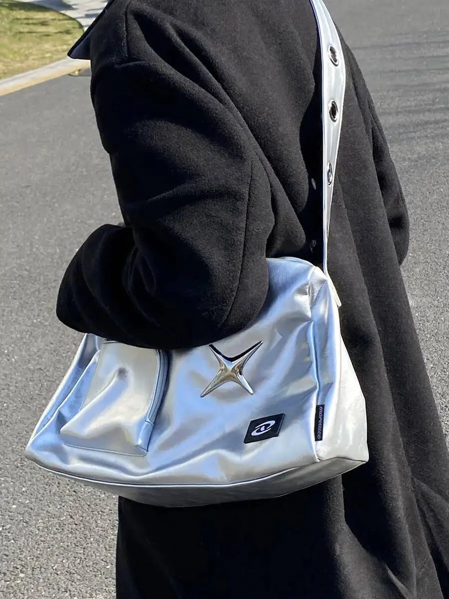 Bloom Black Y2k Tote Women Aesthetic Designer Large Capacity Shoulder Bags Female Grunge Sport Shopping Handbag