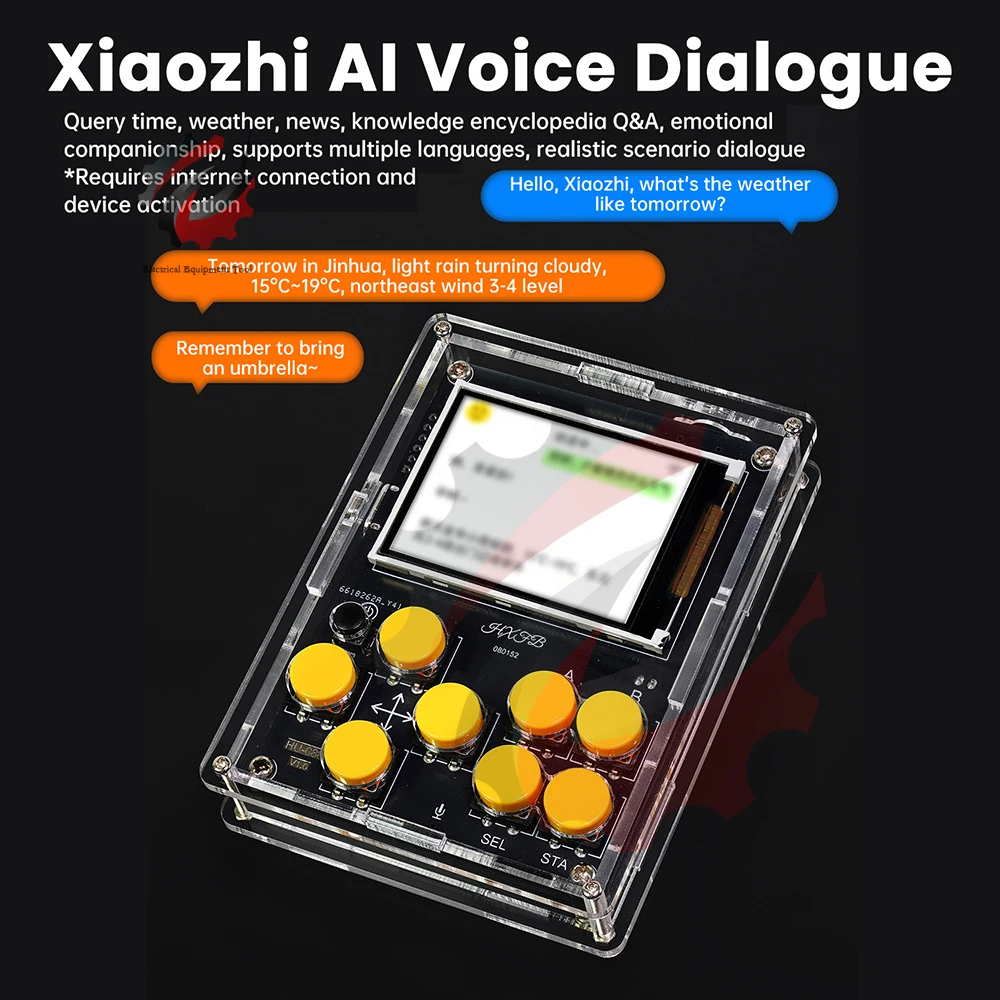 Game Console Electronic DIY kit Handheld Device Weather Display and Clock XiaoZhi AI Robot Soldering Practice Game Console kit