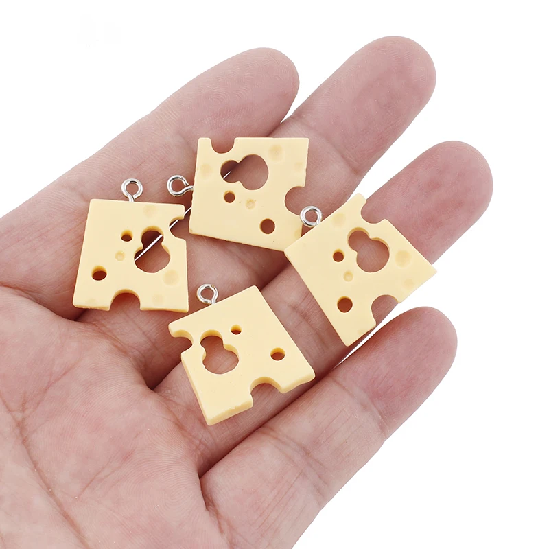 10pcs Resin Cheese Food Charms Pendant for Necklace Bracelet Earring Diy Jewelry Making Supplies Accessories Keychain Findings