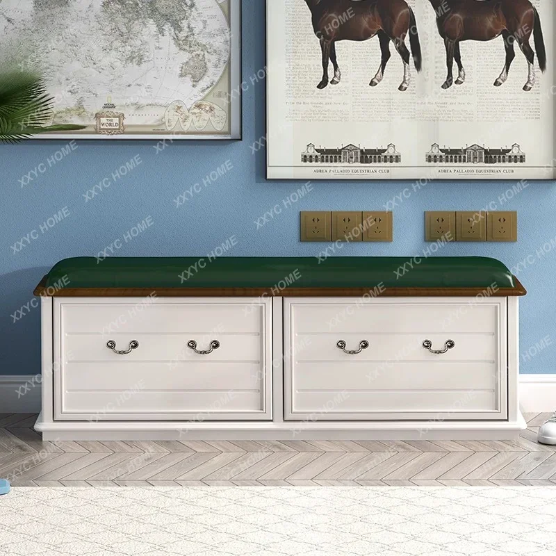 

All solid wood shoe changing stool 40cm60 entry-level shoe cabinet at the door of the home can sit on the shoe stool