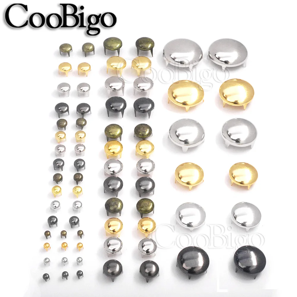 3/5/6/8/9/10/12/25mm Decorative Rivets Leather Studs Round Nailhead Bead Spikes for Making Jewelry DIY Craft Parts 4-Claws