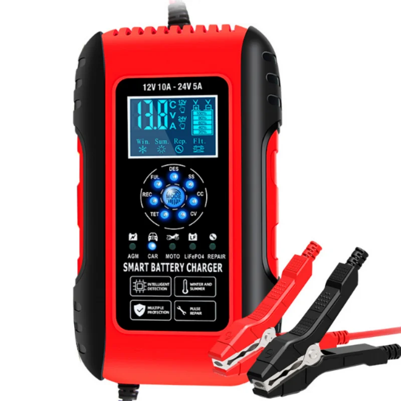 

Car Battery Charger 12V 10A / 24V 5A Pulse Repair Short-circuit Protection Lead Acid Battery Charger ﻿