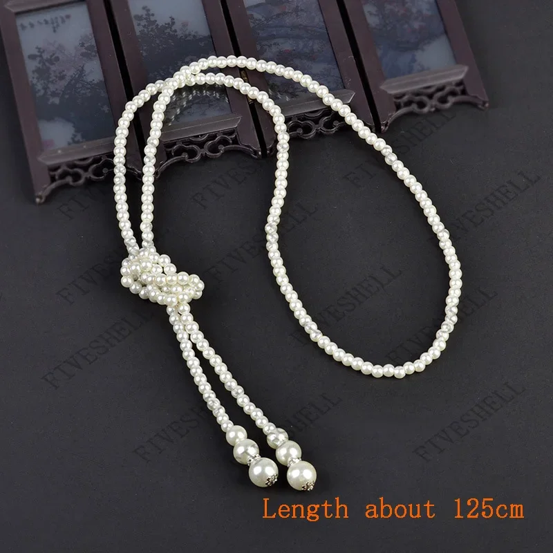 Frauen 1920er Jahre Perlen Halskette Mode Faux Perlen Gatsby Zubehör Vintage Kostüm Schmuck Creme Collares Para Mujer Für Frauen – Detail 2