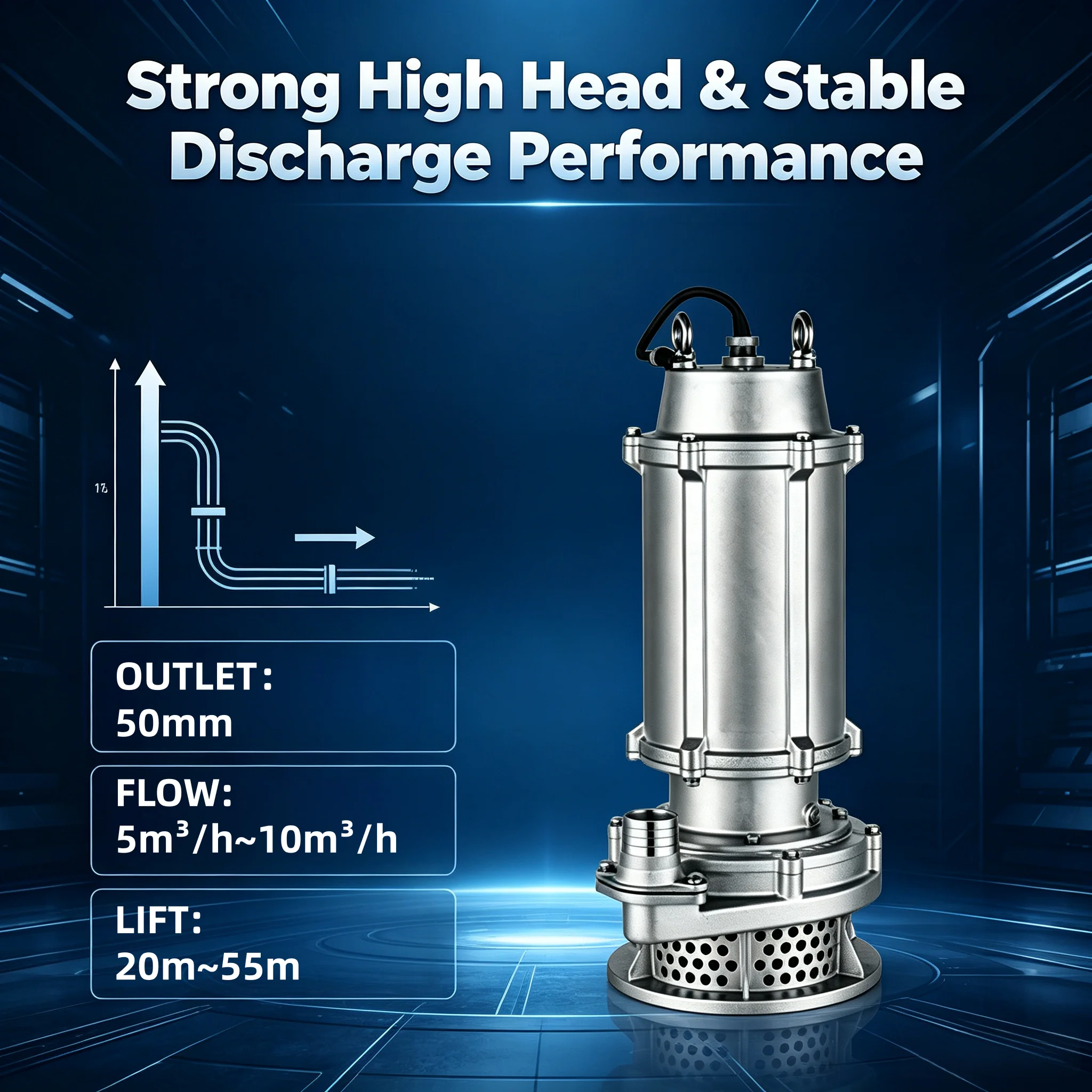 3 horsepower 2-inch 30 meter high-temperature submersible pump sewage pump