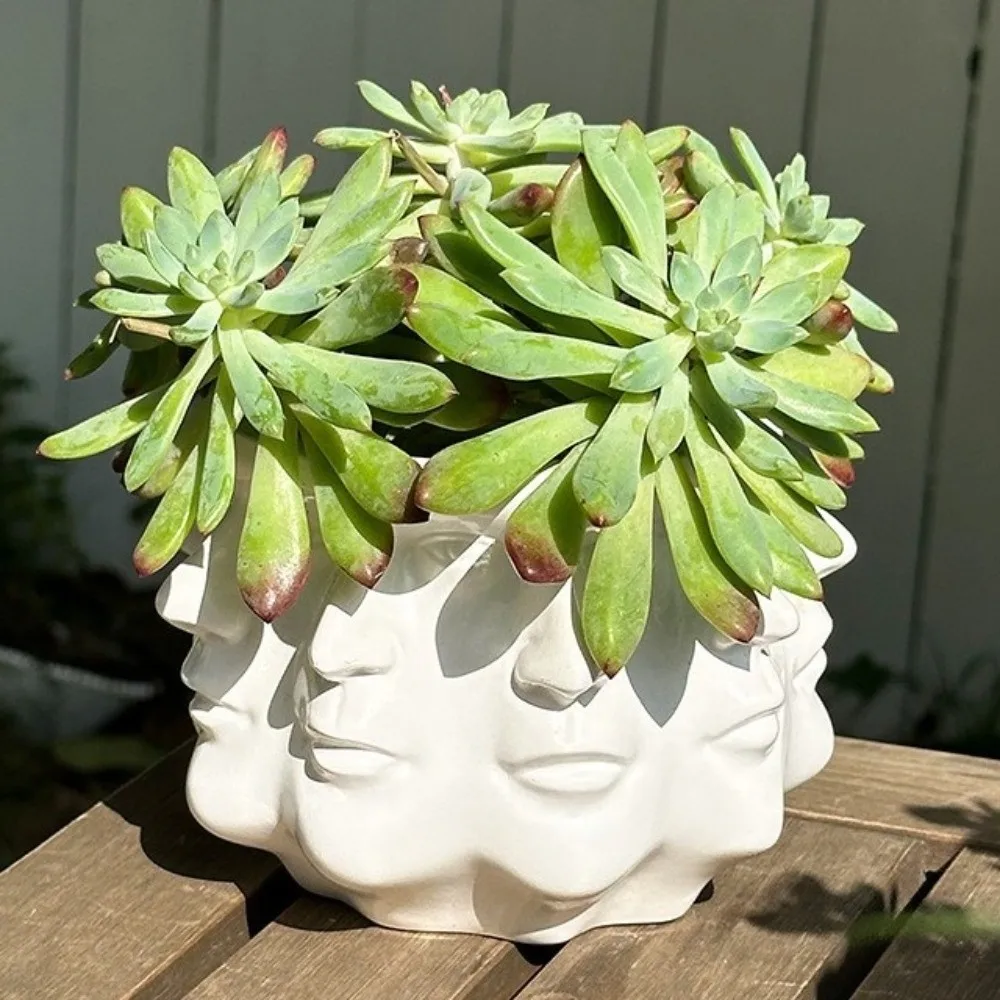 

Unique Style Abstract Flower Pot Multi Sided Face Handicrafts Multi-Faceted Flower Pot Funny Vinyl Succulent Pot Home Courtyard