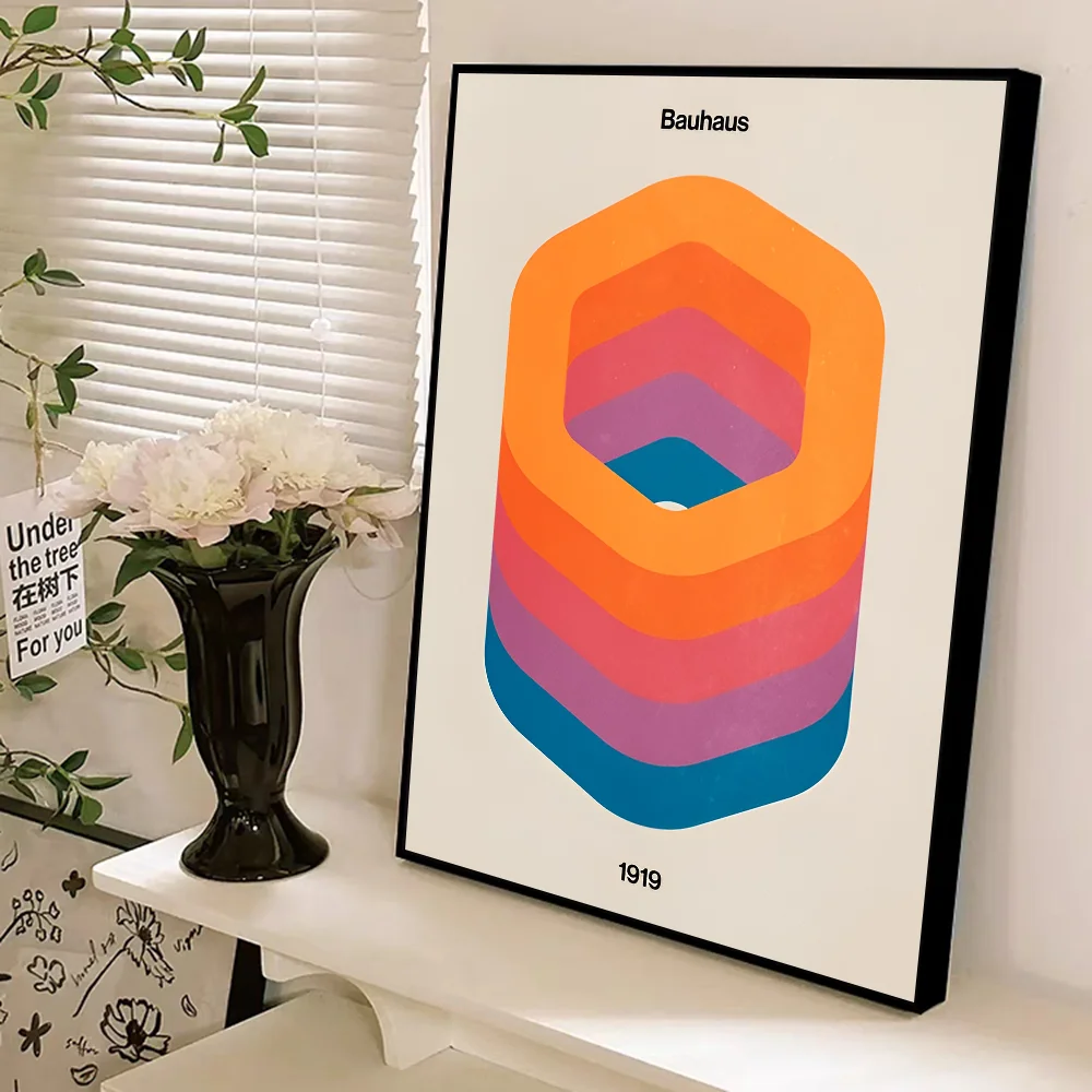 Bauhaus Print Good Quality Prints and Posters Waterproof Paper Sticker Coffee House Bar Posters Wall Stickers