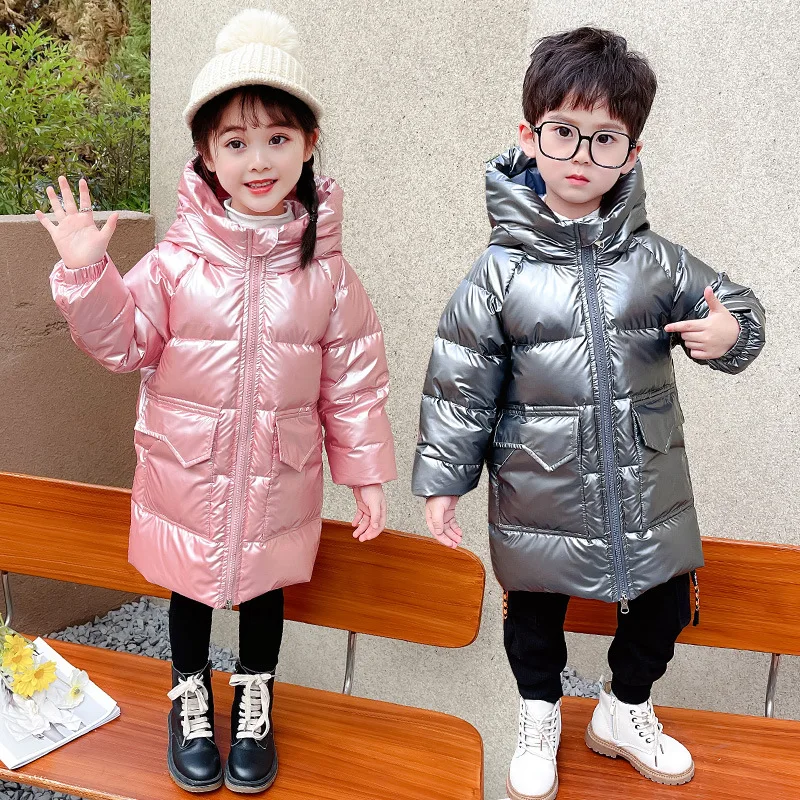 New autumn/Winter 2024 diagonal pocket long children's casual coat