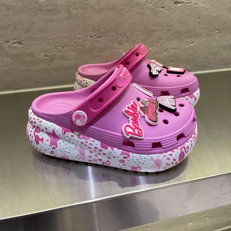 

Princess Girls Hole Shoes Cartoon Cute Little Clog Parent-Child Anti Frozen Beach Shoes Sandals Gift