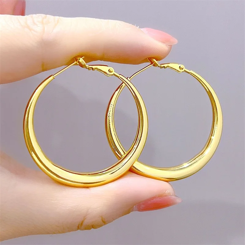 Somilia - Fashion Women\'s Hoop Earrings, New Collection 100% 925 Sterling Silver Jewelry 18K Golden серьги кольца For Women