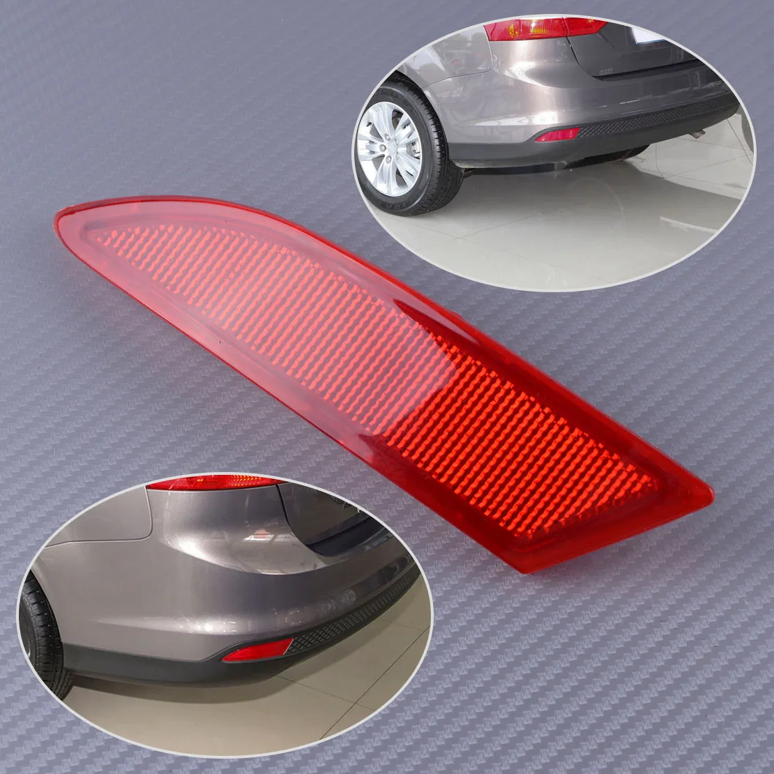 

Car Plastic Red Left Rear Bumper Reflector BM51515COAE 19x4.2cm Fit For Ford Focus 2012 2013 2014 2015