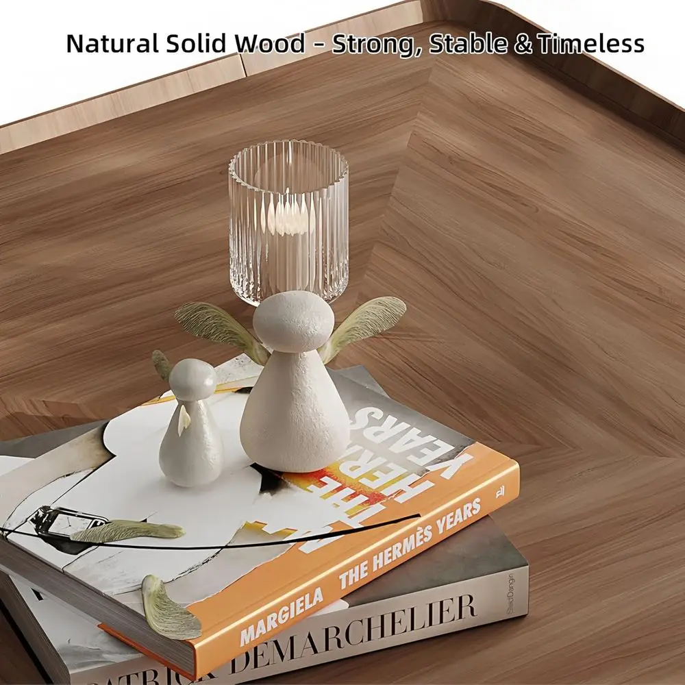 Elegant Walnut Coffee Table with Hidden Drawer, Simple Assembly, Square Design for Living Spaces, Raised Edge, 39.37 Square Size